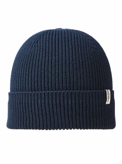JACK & JONES Rippenstrick mit Umschlag Mütze Blau Textil JACK & JONES Rippenstrick mit Umschlag Mütze Blau Textil