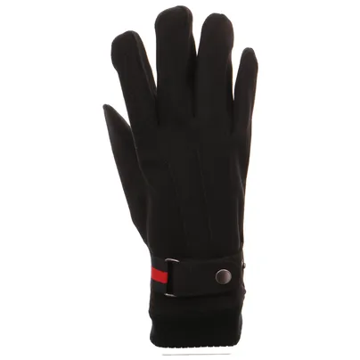 ISOTONER Herren Handschuh Schwarz Textil 