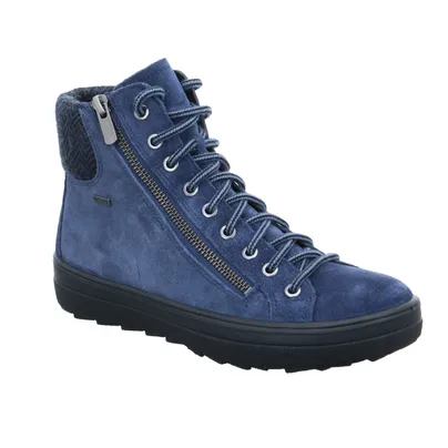 LEGERO mit Gore-Tex Membrane Mid Cut Sneaker Jeansblau Leder 