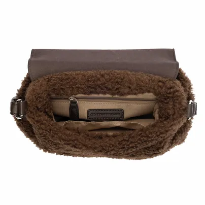TOM TAILOR Handtasche mit Überschlag Braun Textil TOM TAILOR Handtasche mit Überschlag Braun Textil