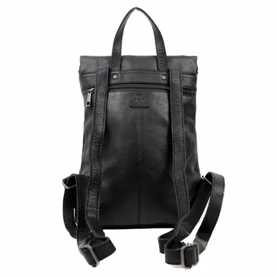 BEAR DESIGN Rucksack Schwarz Leder 