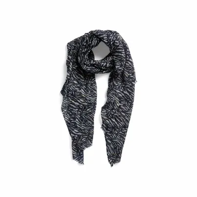 PIECES Schal Zebra Print Schal Schwarz Textil 