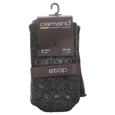CAMANO ABS-Socke, Rollbündchen Antirutsch-Socken Anthrazit Textil 