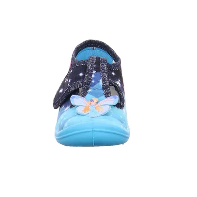BECK Mädchen Baby-Hausschuh Blau Textil BECK Mädchen Baby-Hausschuh Blau Textil