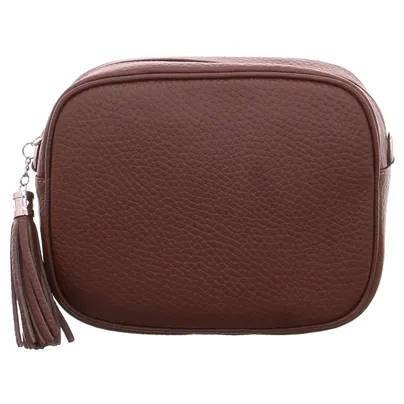 * Umhängetasche Mittelbraun Leder * Umhängetasche Mittelbraun Leder