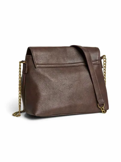 PIECES Handtasche mit Überschlag Khaki Lederimitat PIECES Handtasche mit Überschlag Khaki Lederimitat