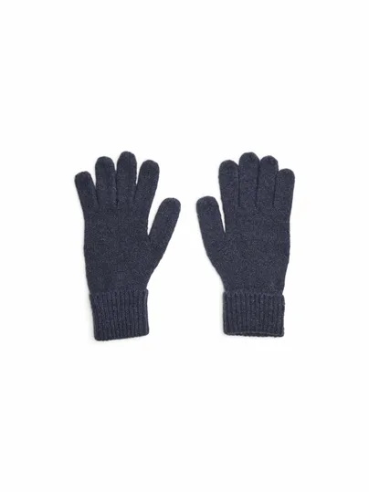PIECES Armabschluss mit Umschlag Strickhandschuh Dunkelblau Textil PIECES Armabschluss mit Umschlag Strickhandschuh Dunkelblau Textil