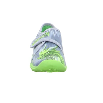 FISCHER Jungen Kinder-Hausschuh Grün Textil 
