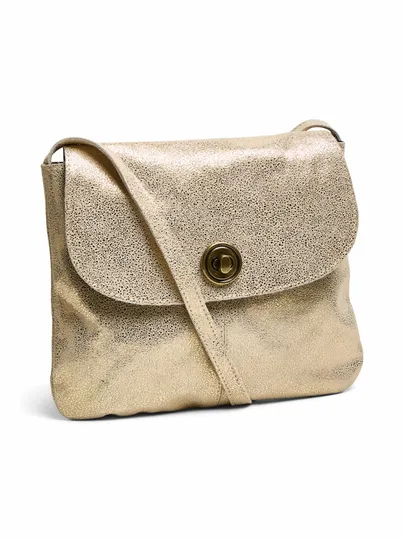 PIECES Umhängetasche Gold Leder 