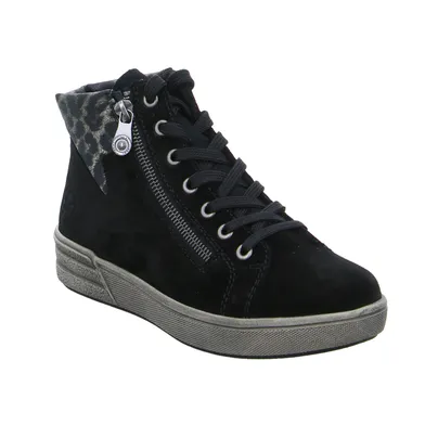 RIEKER Mid Cut Sneaker Schwarz Leder RIEKER Mid Cut Sneaker Schwarz Leder
