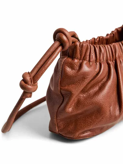 PIECES Beuteltasche Cognac Leder 