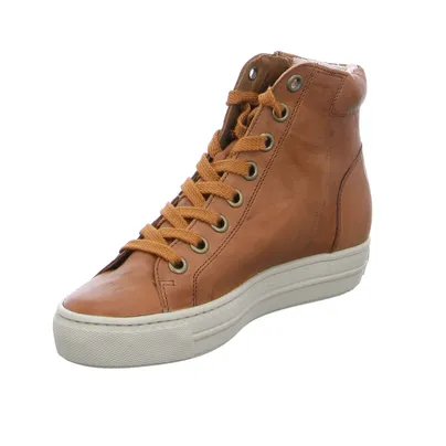 PAUL GREEN Mid Cut Sneaker Cognac Leder 