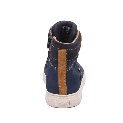 VADO Winter-Sneaker high Jungen-Winter-Bottine Blau Leder VADO Winter-Sneaker high Jungen-Winter-Bottine Blau Leder