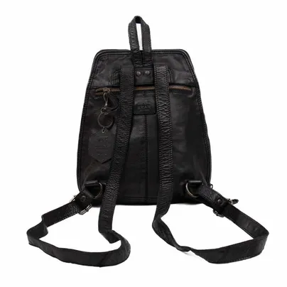 BEAR DESIGN Rucksack Schwarz Leder BEAR DESIGN Rucksack Schwarz Leder