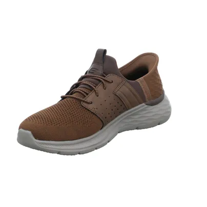 SKECHERS Air-Cooled Memory Foam Halbschuhe Sneaker Stoff Braun Synthetik 