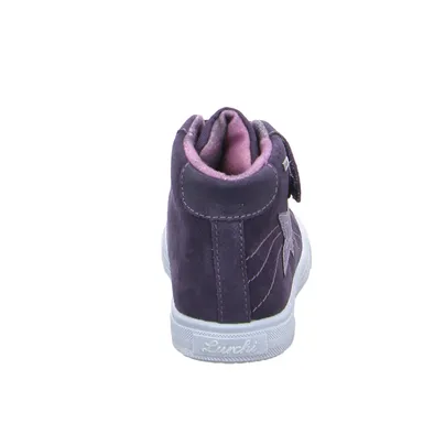 LURCHI Mädchensneaker Kleinkinder-Halbschuh Klett Violette Leder 
