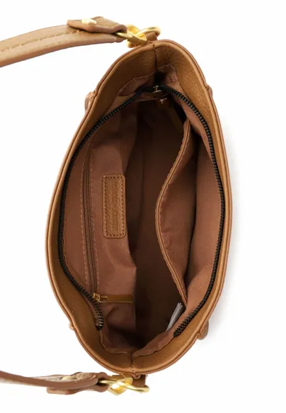 EMILY & NOAH Umhängetasche Camel Lederimitat 