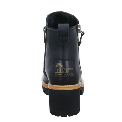 PANAMA JACK mit Lammfell - Innenfutter Stiefelette Schwarz Leder 