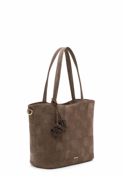 SURI FREY Shopper Taupe Lederimitat 