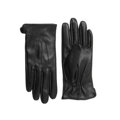 PIECES Damen Handschuh Schwarz Leder PIECES Damen Handschuh Schwarz Leder