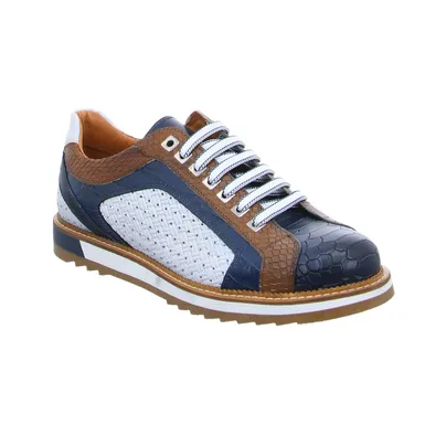EXTON Halbschuhe Sneaker Blau Leder EXTON Halbschuhe Sneaker Blau Leder