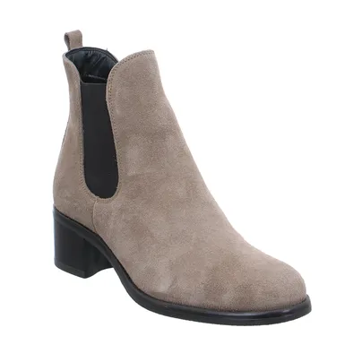 SCHUHENGEL Stiefelette Taupe Leder SCHUHENGEL Stiefelette Taupe Leder