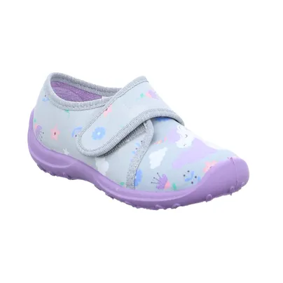 FISCHER Mädchen Kinder-Hausschuh Silber Textil 