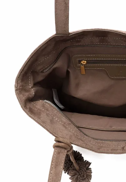 SURI FREY Shopper Taupe Lederimitat 