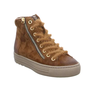 PAUL GREEN Mid Cut Sneaker Cognac Leder 