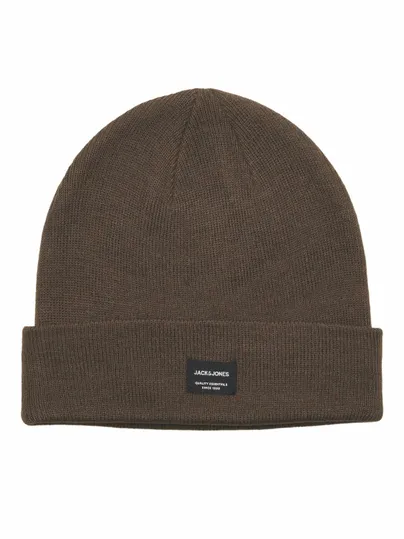 JACK & JONES Umschlag, Feinstrick Mütze Braun Textil 