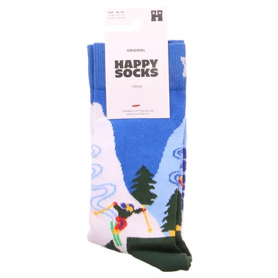 HAPPY SOCKS Hügel + Skifahrer Freizeitsocken Blau Textil 