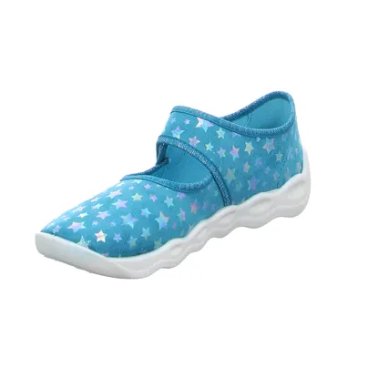 SUPERFIT Mädchenhausschuh Kinder-Hausschuh Türkis Textil SUPERFIT Mädchenhausschuh Kinder-Hausschuh Türkis Textil