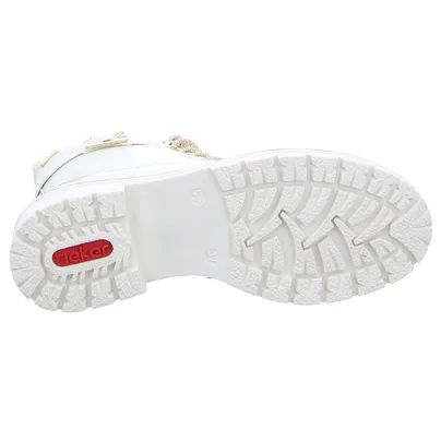 RIEKER Boot Offwhite Lederimitat 