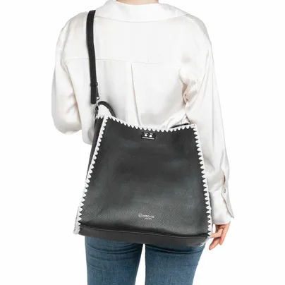 REMONTE Sommertasche Schwarz Lederimitat  Bag in Bag 