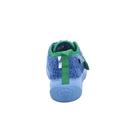 AFFENZAHN Komfortschuh Kinder-Hausschuh Blau Textil AFFENZAHN Komfortschuh Kinder-Hausschuh Blau Textil