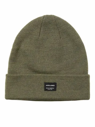 JACK & JONES Umschlag, Feinstrick Mütze Olive Textil 