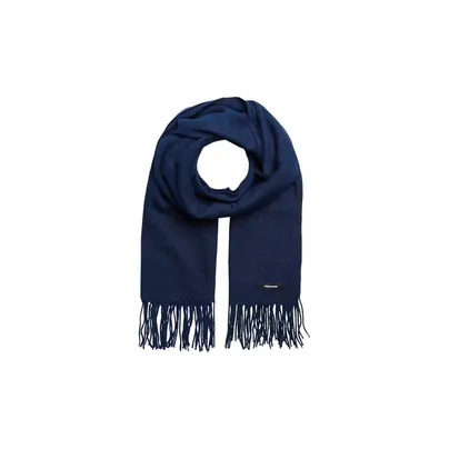 JACK & JONES Fransen Schal Blau Textil JACK & JONES Fransen Schal Blau Textil