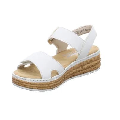 RIEKER Sandalette Offwhite Lederimitat 