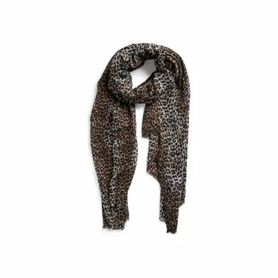 PIECES Muster Leopard-Print Schal Schwarz Textil PIECES Muster Leopard-Print Schal Schwarz Textil