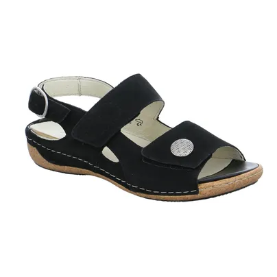 WALDLÄUFER Comfort-Sandalette Schwarz Leder WALDLÄUFER Comfort-Sandalette Schwarz Leder