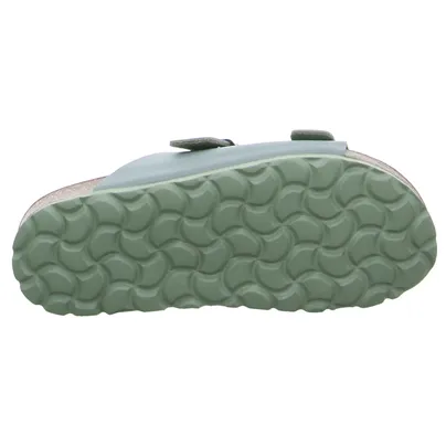 BIOLife Unisex Kinder-Pantolette Olive Lederimitat BIOLife Unisex Kinder-Pantolette Olive Lederimitat
