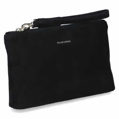 PETER KAISER Clutch / Abendtasche Schwarz Leder 