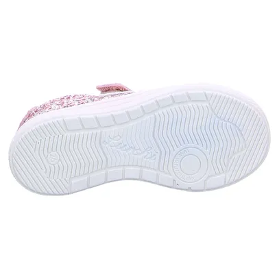 LURCHI Mädchensneaker Kleinkinder-Halbschuh Klett Rosa Leder 