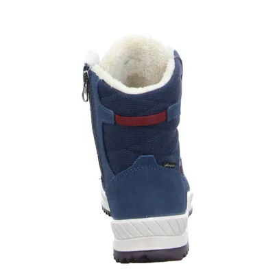 LOWA Winter-Sneaker, high Mädchen-Snowboot Membrane Dunkelblau Textil 
