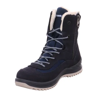 LOWA Winter-Sneaker, high Mädchen-Snowboot Membrane Dunkelblau Textil 