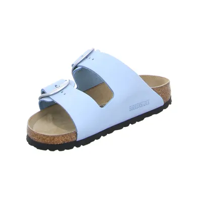 BIRKENSTOCK Bio-Fussbett Hellblau Leder 