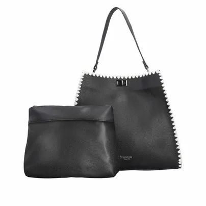 REMONTE Sommertasche Schwarz Lederimitat  Bag in Bag 