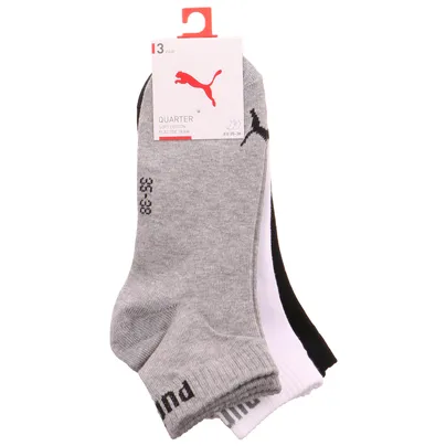 PUMA SOCKEN 3-ER Pack Freizeitsocken Grau Textil 