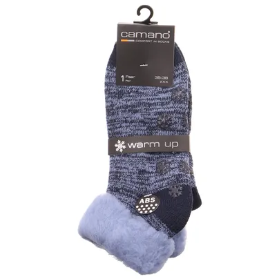CAMANO ABS-Socke mit Umschlag Antirutsch-Socken Dunkelblau Textil CAMANO ABS-Socke mit Umschlag Antirutsch-Socken Dunkelblau Textil