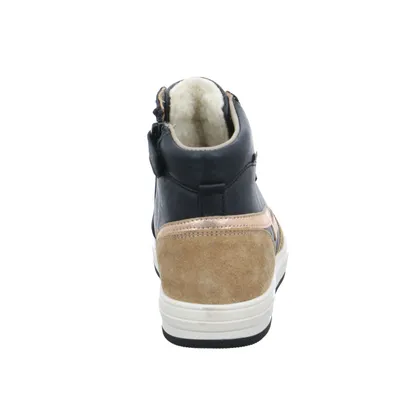 GATTINO Sneaker High Mädchen-Winter-Bottine Schwarz Leder GATTINO Sneaker High Mädchen-Winter-Bottine Schwarz Leder